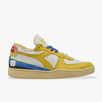 Diadora Heritage Mi Basket Row Cut Denver 55 Biele / Zlte - Panske Basketbalove Tenisky